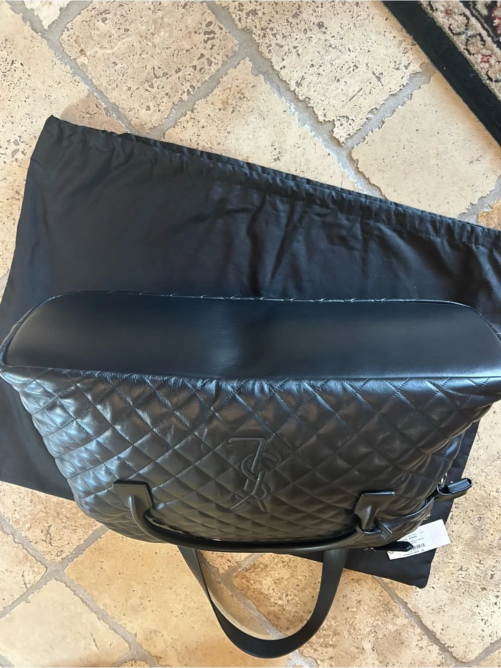 Saint Laurent YSL monogram ES giant Black Quilted Leather travel bag made Italy
